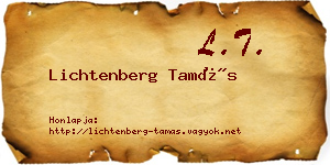 Lichtenberg Tamás névjegykártya